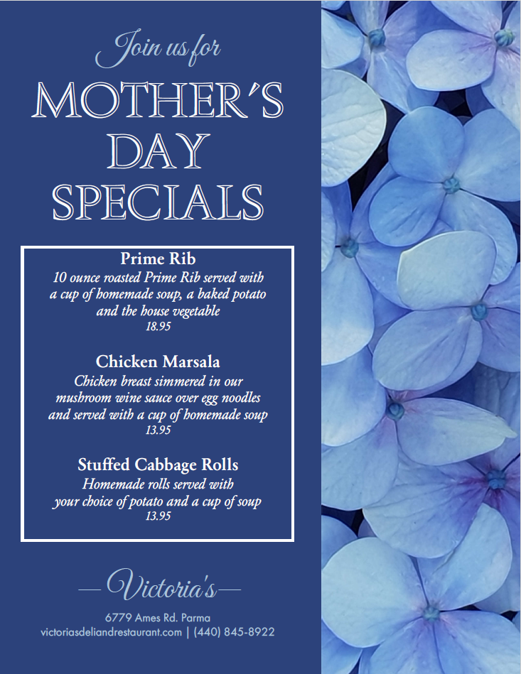 VDR Mother's Day Menu 2025